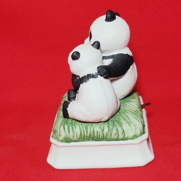 Gorham Mother Baby Panda Bear Music Box Plays Love Me Tender - Picture 11 of 13